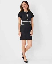 Ann Taylor Sz S  Tweed Button Pocket Sheath Dress