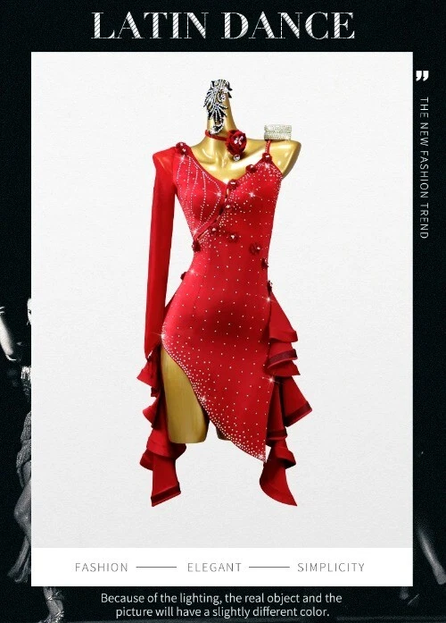 VETEMENTS Costume abbigliamento pratica danza latina vestiti bambina competizione gonna top festa