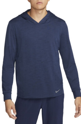NEW Nike Yoga Dri FIT Mens Lightweight Hoodie Midnight Navy DQ4886