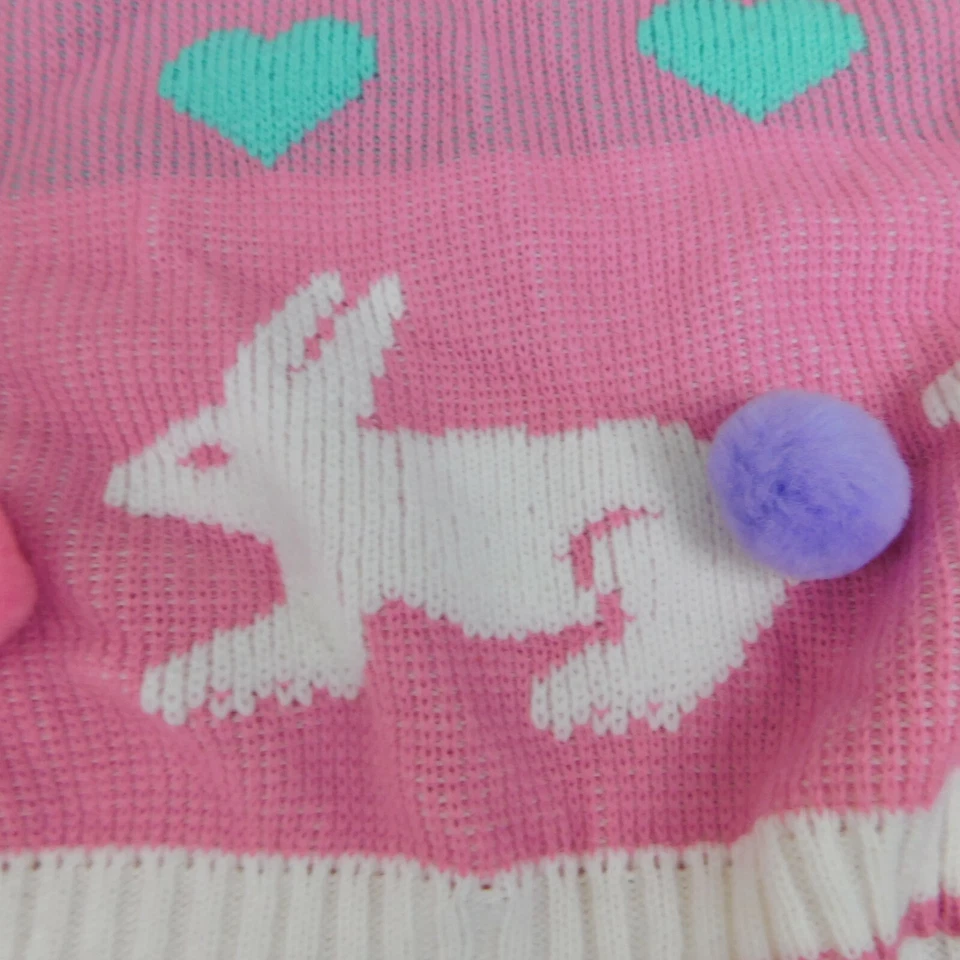 Suéter de Colección Nuevo de Lote Antiguo Hot Anacardos Conejito de Pascua Pom-Pom Corazones Niños 4, Pequeño #9244 Foto 2 de 4