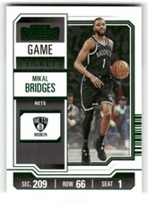 2023-24 Panini Contenders green game ticket 50 Mikal Bridges Brooklyn Nets