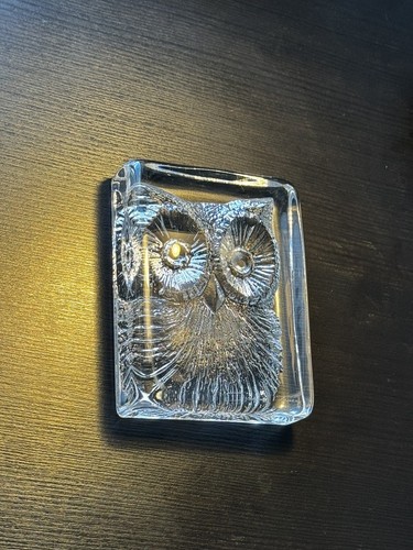 Presse à papier hibou en cristal de table MASSIVE signée Daum France Vintage - Picture 5 of 17