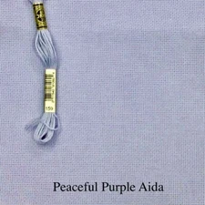 Cross Stitch 16 count Aida Peaceful Purple Wichelt Zweigart lavender lilac 18x25