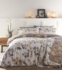 Duvet sets ochre yellow oriental blossom flowers quilt cover bedding CLEARANCE