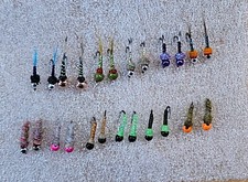 Fly fishing flies 24 assorted Tungsten nymphs size 18, two of each pattern