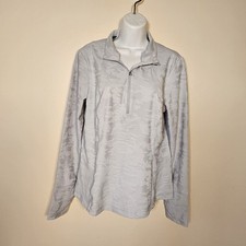 Spyder Active Women Thumb Holster Pullover Black Gray 1/4 zipper Size Large