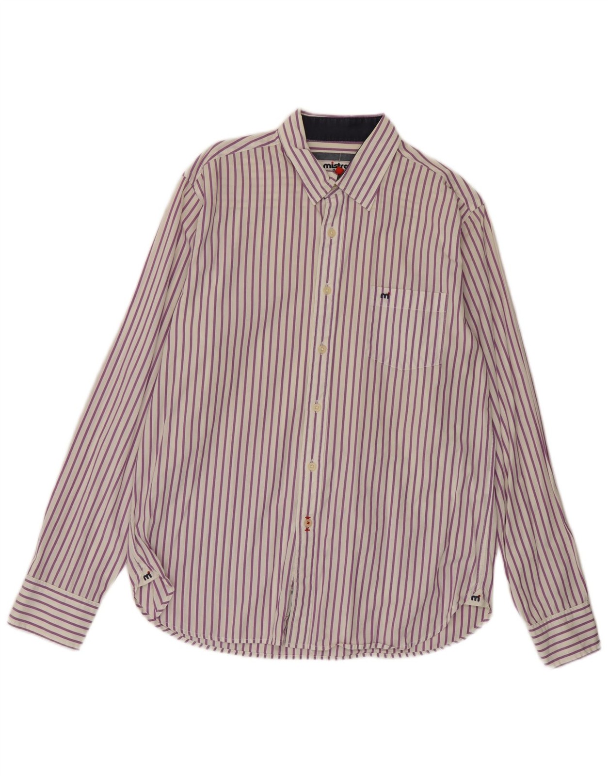 Mistral Mens Shirt Medium White Striped MP01