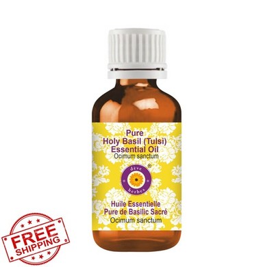 Deve Herbes Holy Basil Tulsi Essential Oil Pure 30ml 1oz Steam Distilled
