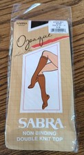 New NIP Vintage Pantyhose Sabra Opaque Knee Highs Color Black Fits 8.5-11