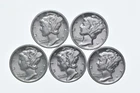 High Grade Lot 1937 1936 1939 1938 1939 Mercury Dime Collection *588