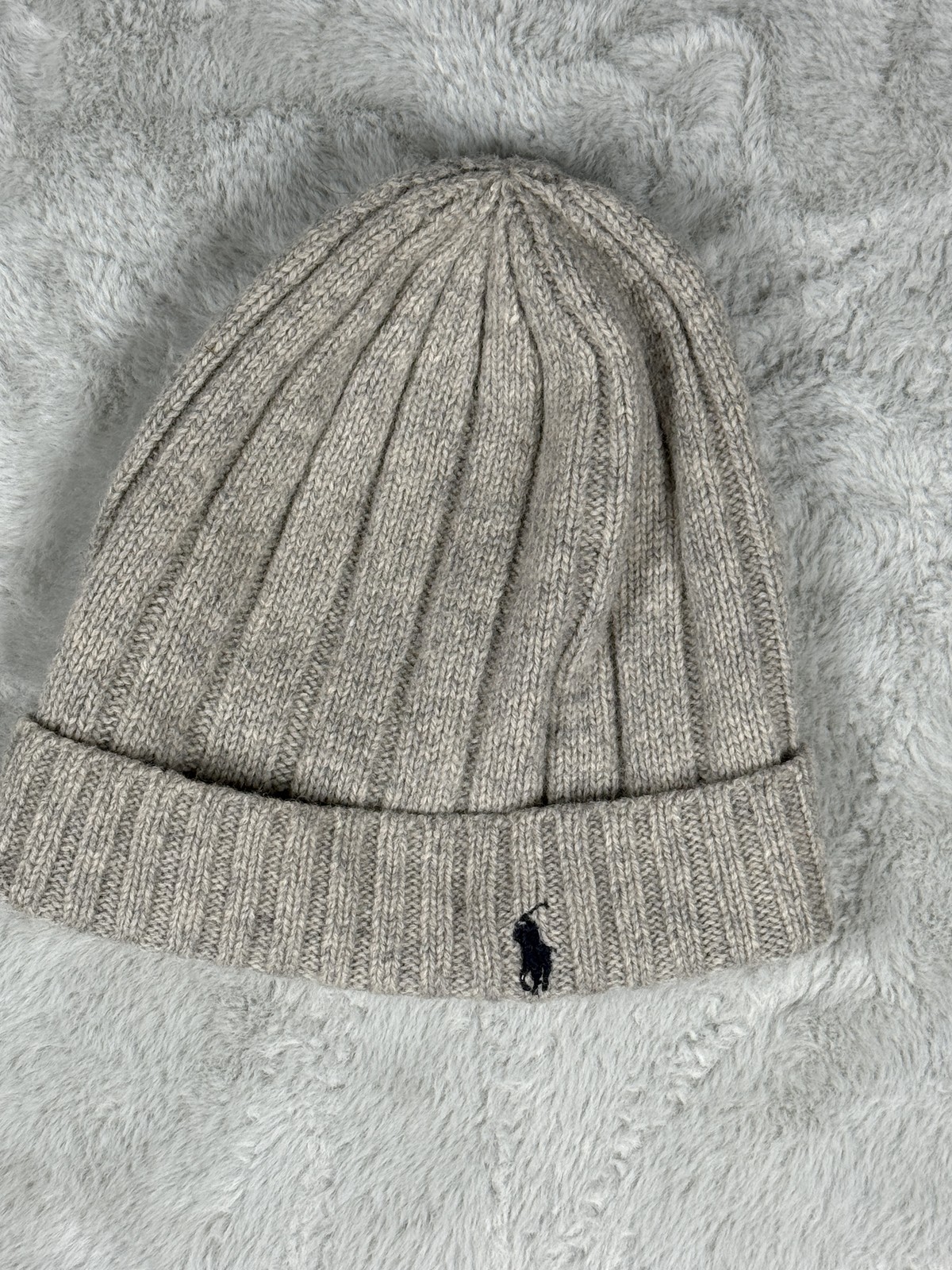 Cappello Polo Ralph Lauren Beanie misto lana costine maglia ricamato pony uomo invernale