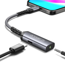USB C to 3.5Mm Headphone and Charger Adapter, 2-In-1 AUX Mic Jack with PD 60W Fa