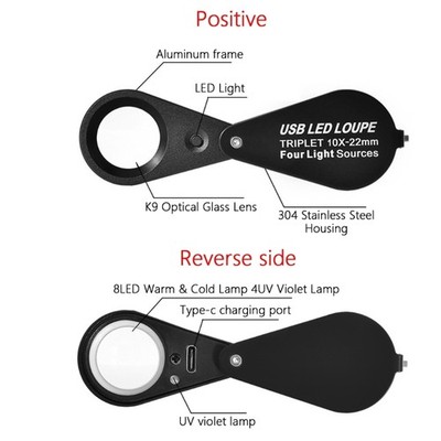 Miniature Foldings Lens Magnifiers for Professional Use In Jewelry and Antiques