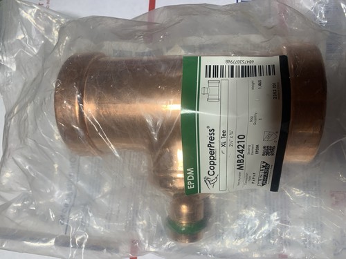 2-1/2โ X 2-1/2โ X 3/4โ Merit Brass ProPress Tee CopperPress Pipe MB24210