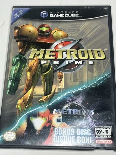 Metroid Prime w/ Bonus Metroid Prime Echoes Demo Disc (Nintendo Gamecube) CIB