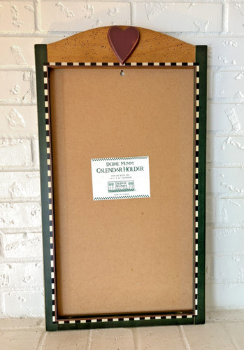 Debbie Mumm Wood Heart Calendar Frame Holder Large Vertical Wall 27.5 x 15.5"