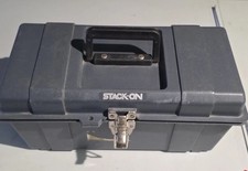 Stack-On Gray Plastic Portable Tool Box 16” w/ Removable Tray Metal Latch