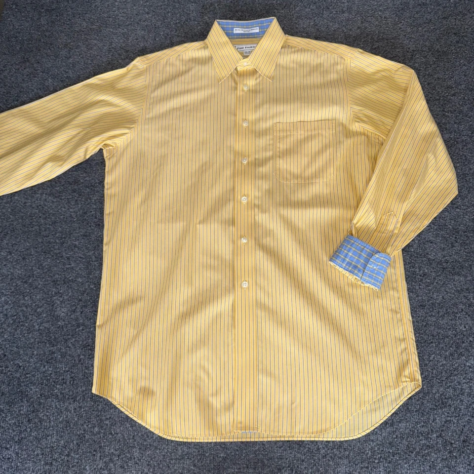 Lote de 2 camisas de vestir Paul Fredrick algodón de dos capas sin planchar 15 1/2-35 Foto 4 de 4