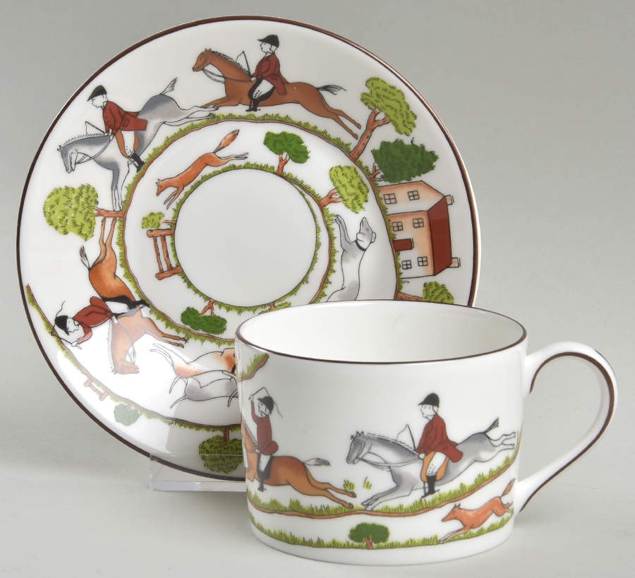 Wedgwood Hunting Scene Imperial Flat Cup & Saucer Set 6553173 | eBay