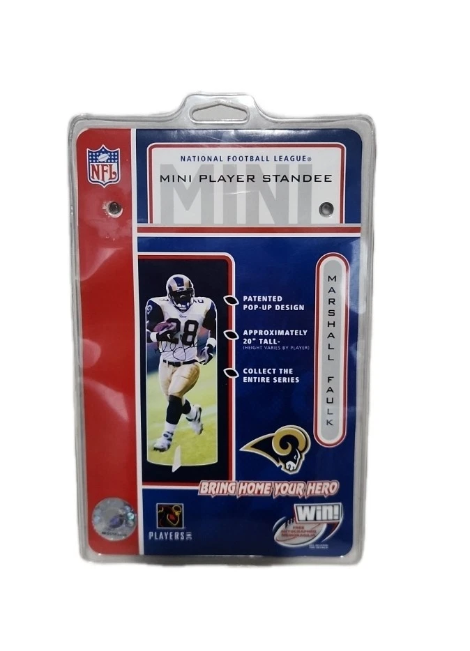 Forever Collectibles Marshall Faulk Bobblehead (Hecho 5000) y Mini Player Standee Foto 4 de 4