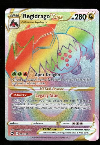 Pokemon Regidrago VSTAR (Secret) SWSH12: Silver Tempest #201/195 NM