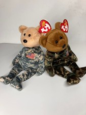The SALUTE and HERO Beanie Babies Bears Collection Set of Two with Tags