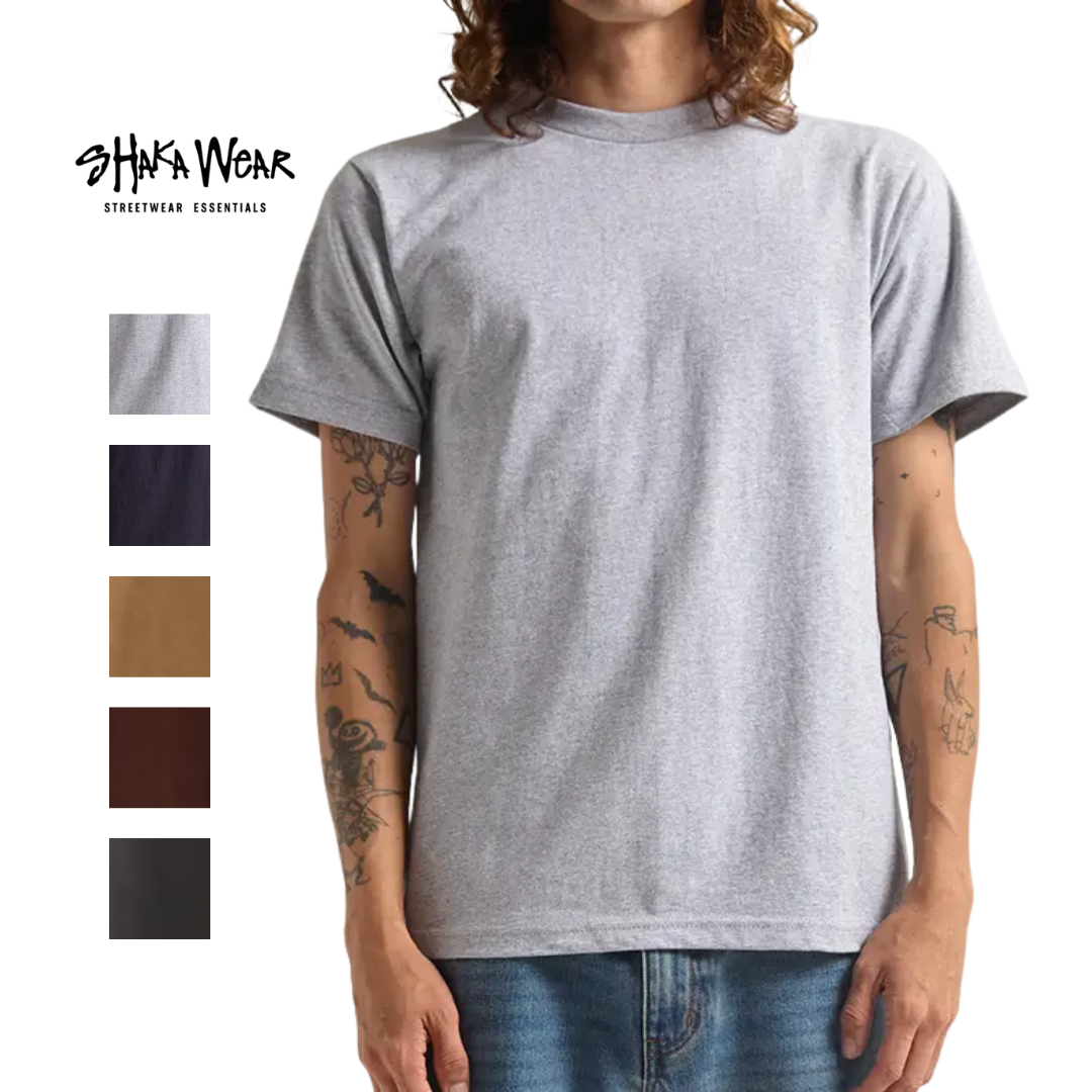 T-shirt Shaka Activewear Pour Homme - Gris/noir, Taille L, Coton Confort