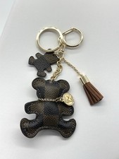 Stunning, Brown Plaid Bear Handbag Charm, Key Chain