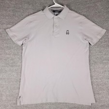 Psycho Bunny Polo Shirt Mens Medium Gray Pima Cotton Logo Peru Embroidered