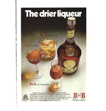 B&B Liqueur Vintage Print AD 1970s French Liquor Ad Art Decor Bar Wall Display