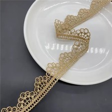 Metallic Venise Lace, 1-inch-wide gold color price per yard