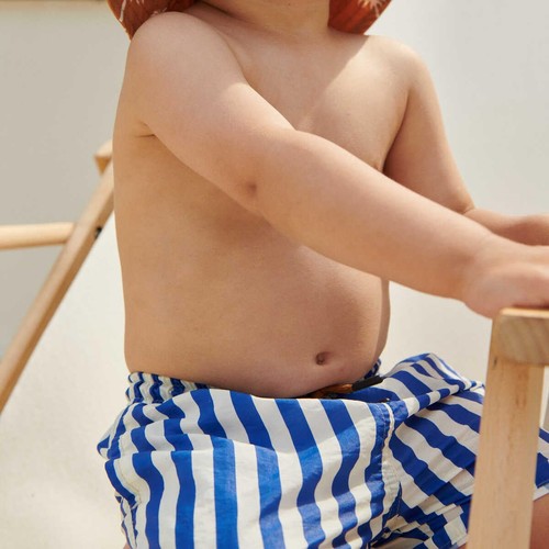 Toddler Boys Swim Trunks Quick Dry Swim Shorts Blue Striped Swimsuit SPF Ligh... - Picture 5 of 7