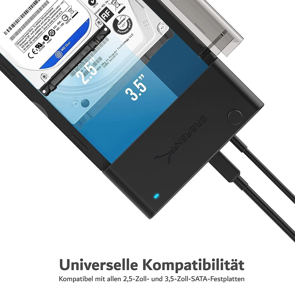 SABRENT Festplatten Dockingstation Fur 2,5 3,5 Zoll SATA HDD & SSD USB a 5Gbps ( - Bild 4 von 4