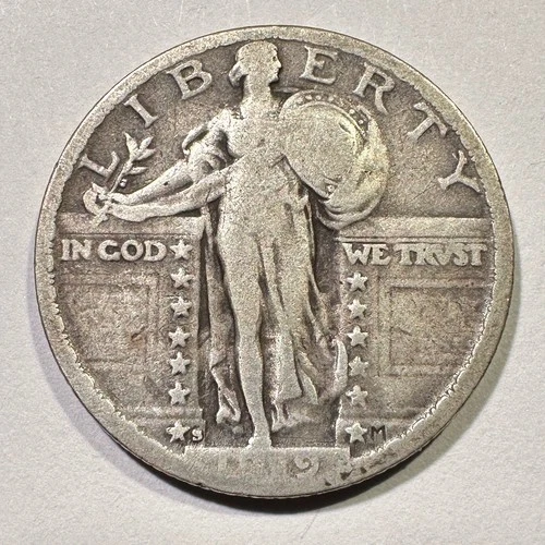 1919-S Standing Liberty Quarter Silver Key Date Great Album Coin Original