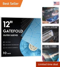 Vinyl Record Album Sleeves for 12" Gatefolds - Preserve Your Collection, 10 Pack
