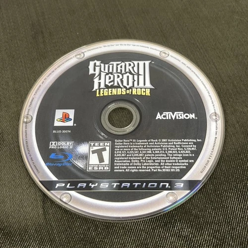 Guitar Hero III: Legends of Rock (Sony PlayStation 3, 2007) Disc Only