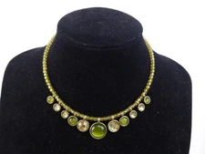 Green Beaded Charm Statement Necklace Unboxed