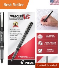 Precise V5 Extra Fine Point 0.5mm Black Ink Roller Ball Pens - 12-Pack