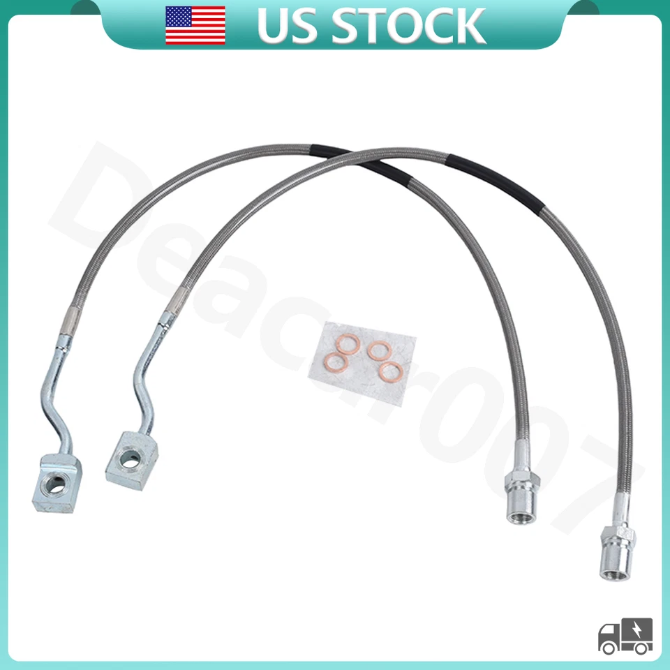 Líneas de freno extendidas delanteras de acero para Silverado Sierra 1500 2007-2019 89370 2 piezas Foto 3 de 4