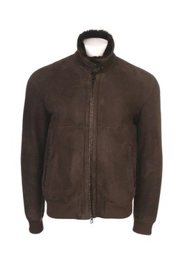 LORO PIANA Shearling Dyed Lamb Fur Lined Crocodile Leather Trim Jacket Coat 3XL