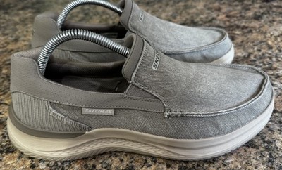 Skechers Hasting Marco Men's Size 9 Gray/white Slip On Sneakers Loafer Shoes