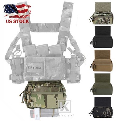 KRYDEX Tactical Drop Dump Pouch SACK Chassis Pack Hook & Loop For Chest Rig Vest