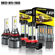 For 2017 Toyota RAV4 LED Headlight Fog Light Turn Signal Bulb 9012 H11 7443