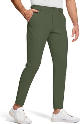 Men's Golf Dress Pants 30'' Inseam Stretch Tapered Chino Trousers with Pockets