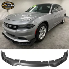 Front Bumper Lip Fits 15-23 Dodge Charger Splitter Matte Black ABS 3PCS