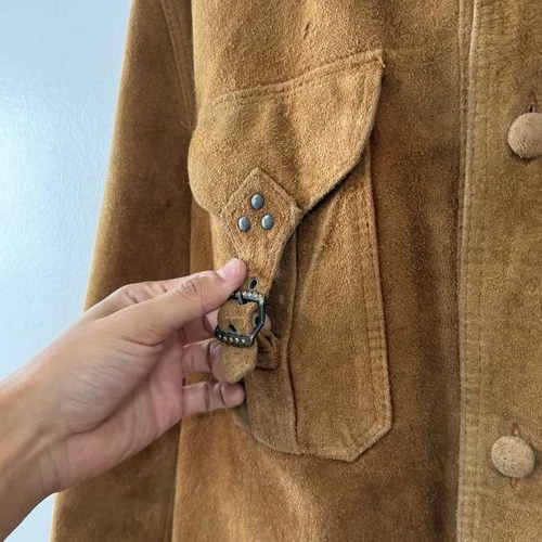 Vintage Brown Suede Leather Jacket Size 40 Western (RRL STYLE) Made In Hong Kong image 4