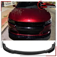 Fits 15-23 Dodge Charger Gloss Black Front Bumper Lip Chin Spoiler ABS- V3 Style