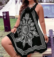 BLACK & WHITE SHEIN DRESS PLUS SIZE