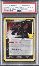 2021 POKEMON CELEBRATIONS CLASSIC COLL #17 UMBREON-GOLD STAR PSA 10