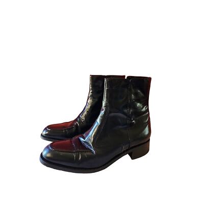 Florsheim Mens Boots Shoes Black Leather Side Zipper 17074-01 Sz